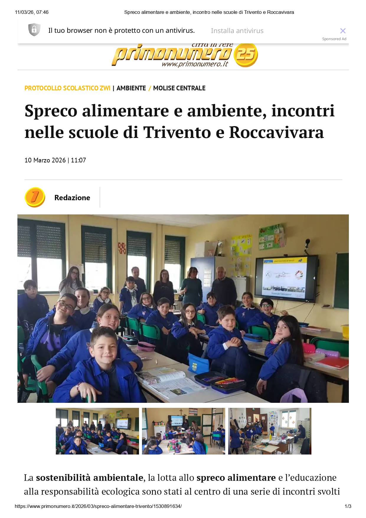 Spreco alimentare e ambiente